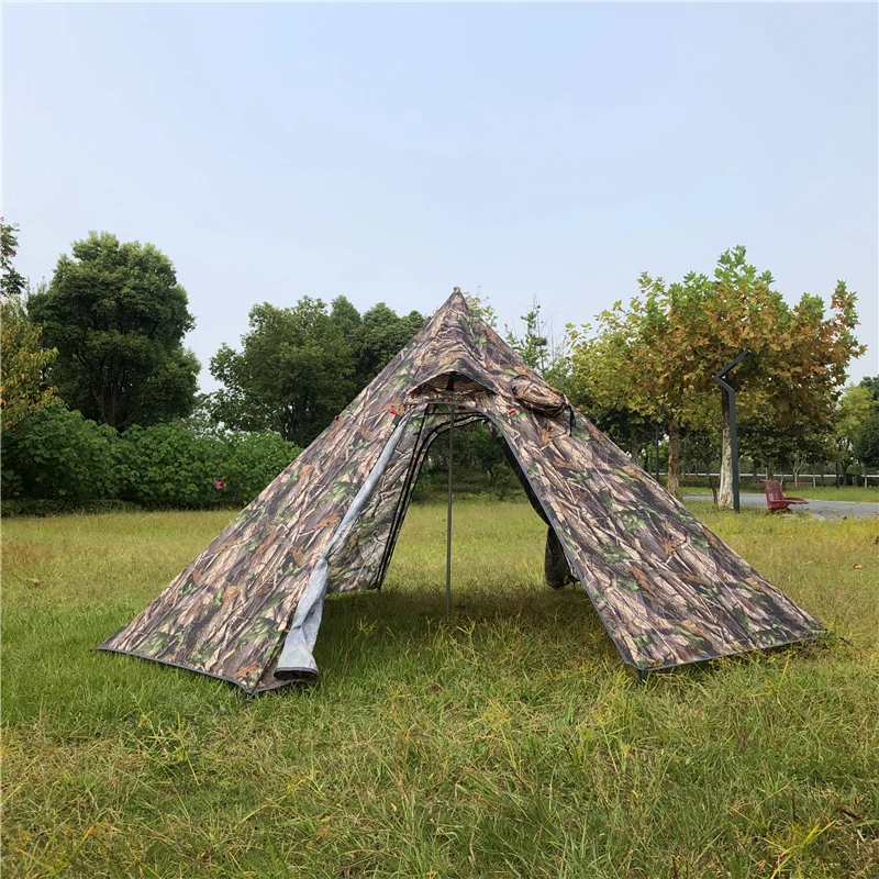 

ST Outdoor Solo Backpacking Tent Camping Waterproof Pyramid 1 Pole Camouflage Hot Equipment Round Window