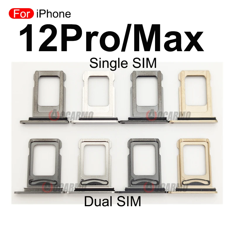 Peça de substituição do slot do cartão SIM único para iPhone 12 Pro Max e 12PRO, bandeja Dual SIM