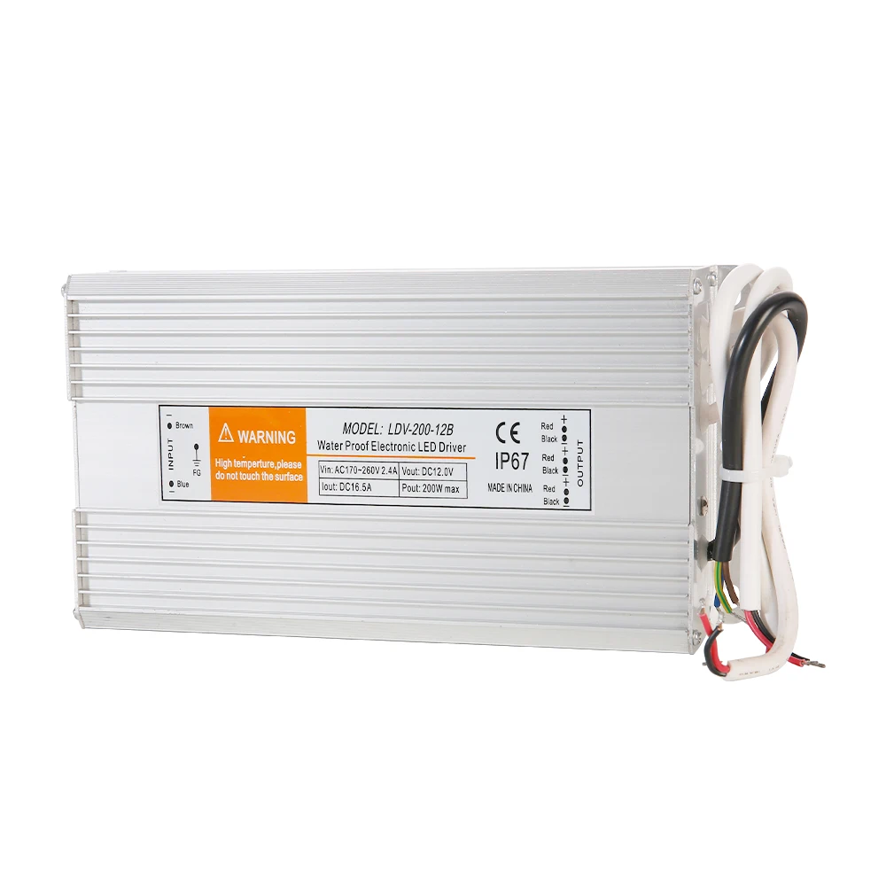 all over world LDV-200-24 LED driver IP67 waterproof 200W AC-DC single output 8.5A 24V switching power supply