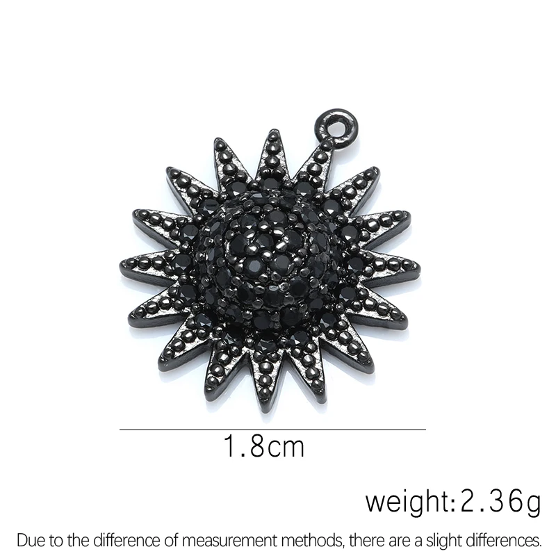 1PCS Multi Styles Gun Black Plated With Black Zircon Charms Pendants Accessories For Bracelet Earrings Jewelry Making