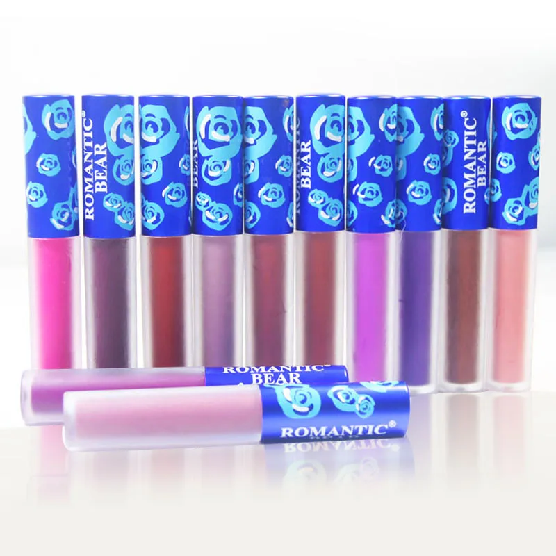 12 Color Matte Liquid Lipstick Waterproof Make Up Long Lasting Purple Pink Red Lip Gloss Nude Mate Lips Stick Liquid Make Up