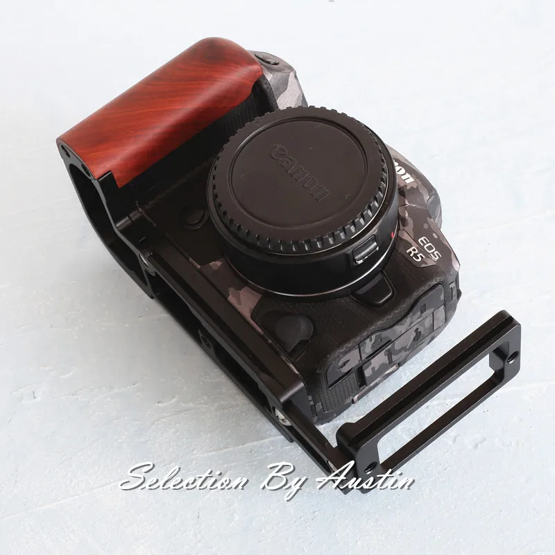 Hand Grip W Quick Release Plate L Bracket For Canon EOS R5 Cherry Hand Made Arca Swiss