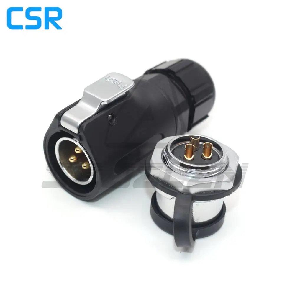 XHP20 , 2 3 4 5 6 7 8 9 10 12 Pin Waterproof Connector  IP65 Cable Connector Plug & Socket Back Nut Panel Mount Connector