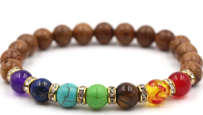 8mm xg35 mulitcolor rainbow elastic Lava Natural Stone Beads agate Onyx Bracelet Buddha Wood grain Jewelry for Women