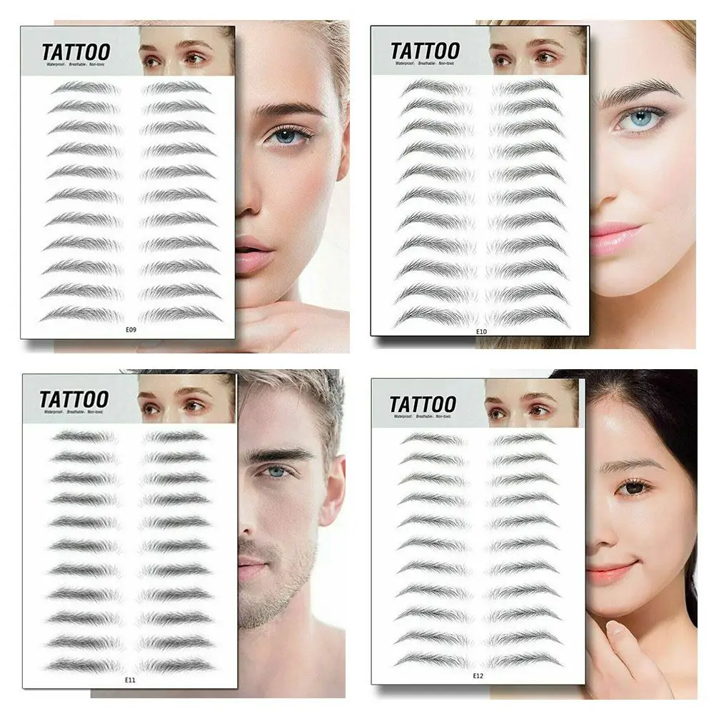 Cosmetics Water-based Waterproof Eyebrow  Sticker 4D Hair-like Eyebrow Authentic False Eyebrows