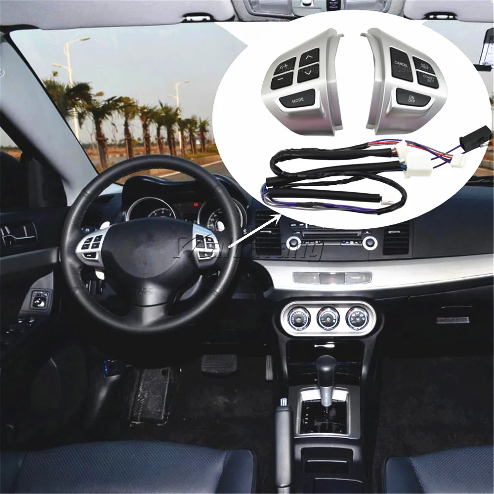 High quality Steering wheel control buttons silver buttons For Mitsubishi ASX 2007-2012 Outlander