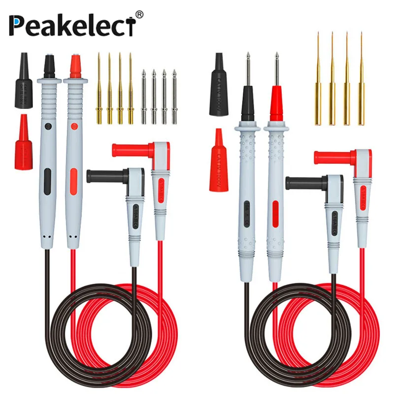 Peakelect P1500 Series Multimeter Probes 4mm Banana Plug Test Leads Kit Test Probe Pen with Replaceable Needles 1000V 10A