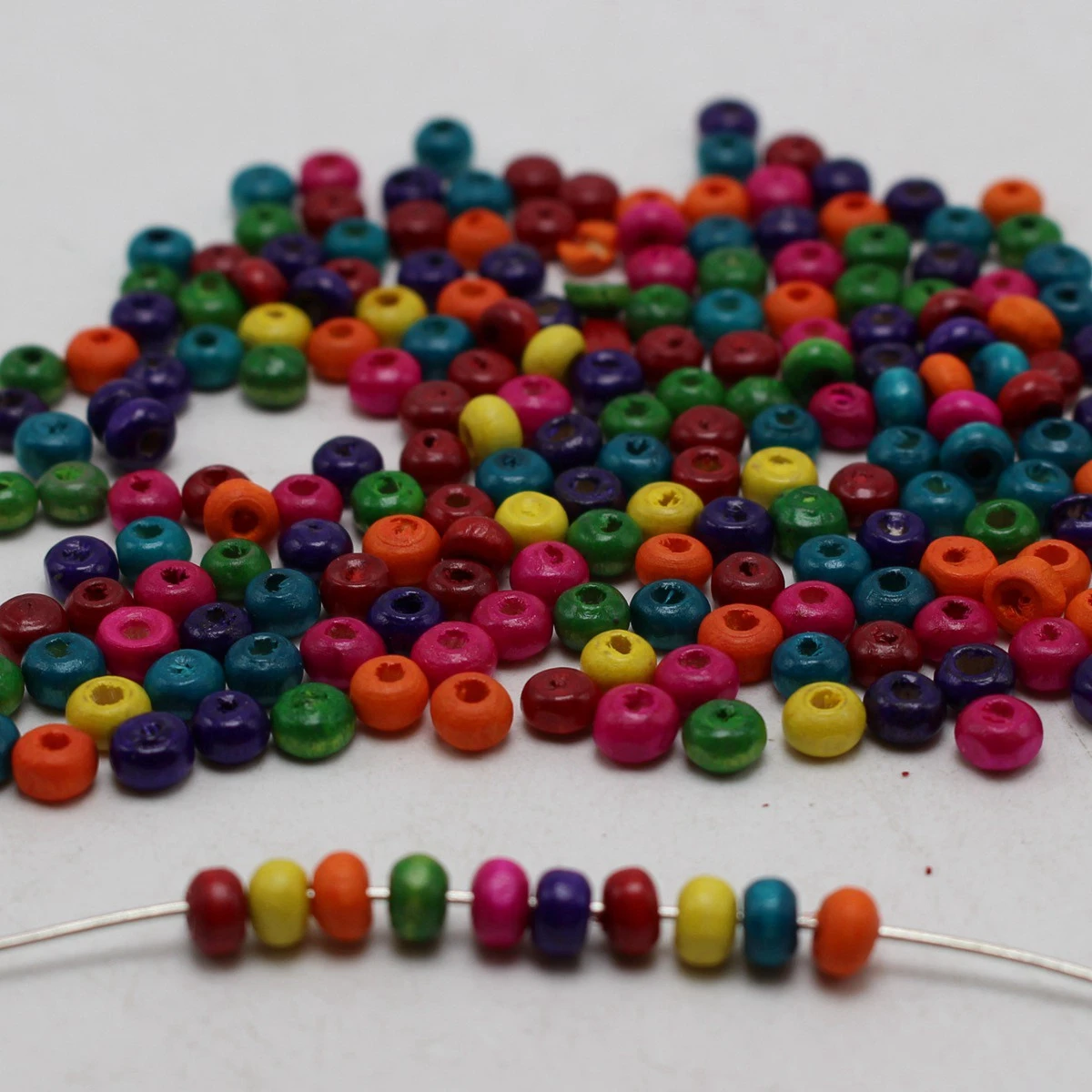 1000 Mixed Color 4mm Round Wood Beads~Wooden