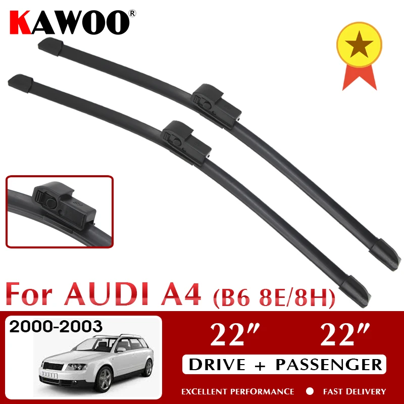 KAWOO Wiper Front Car Wiper Blade For Audi A4 B6 8E/8H October 2000 - Nov. 2003 Windshield Windscreen Window 22\