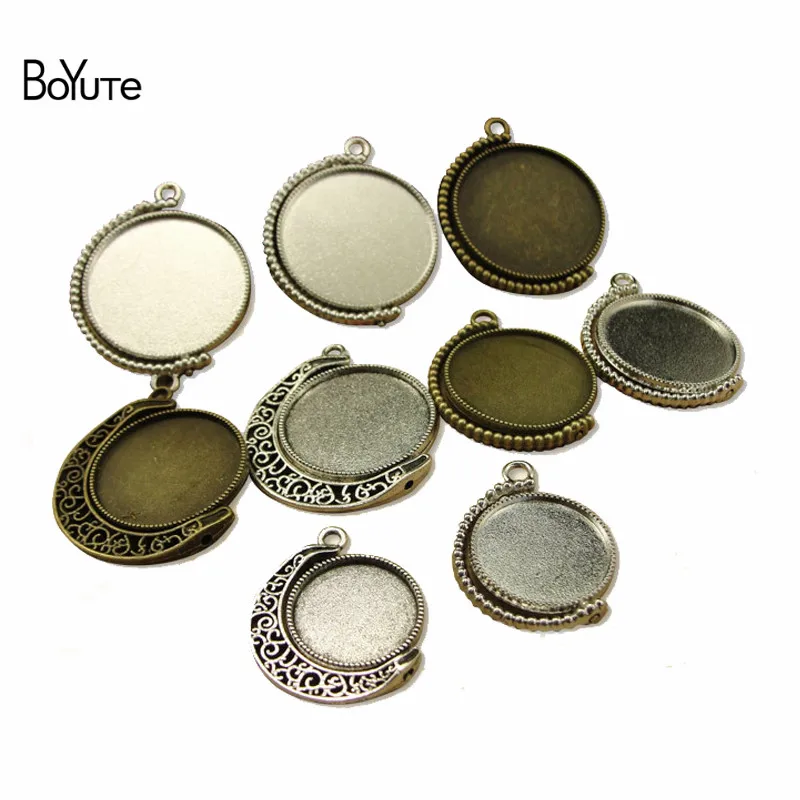 BoYuTe (30 Pieces/Bag) Wholesale 18-20-25-30MM Rotating Cabochon Base Diy Pendant Blank Tray Bezel Jewelry Accessories