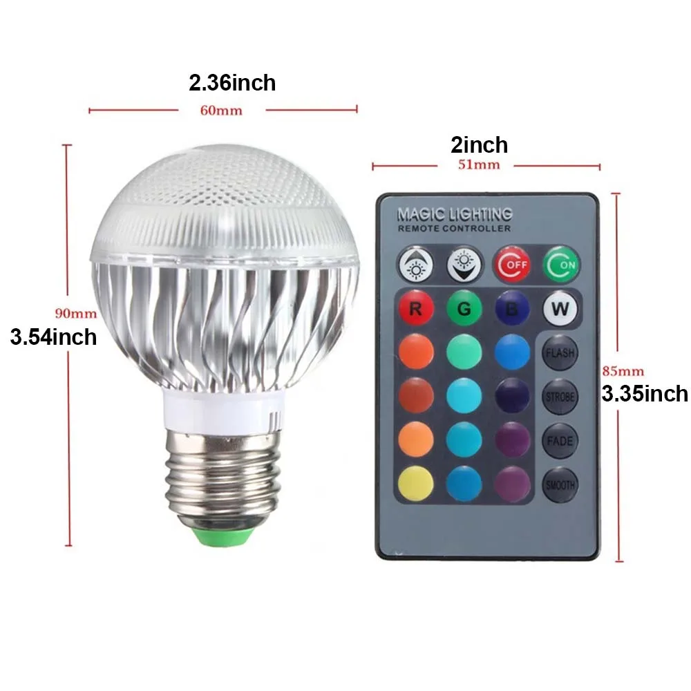 16 Colors RGB LED Bulb E27 E26 E14 B22 GU10 LED Bulb RGB Magic Led Lamp Spotlight Remote Control RGB LED Bulb LED Bulbs For Home