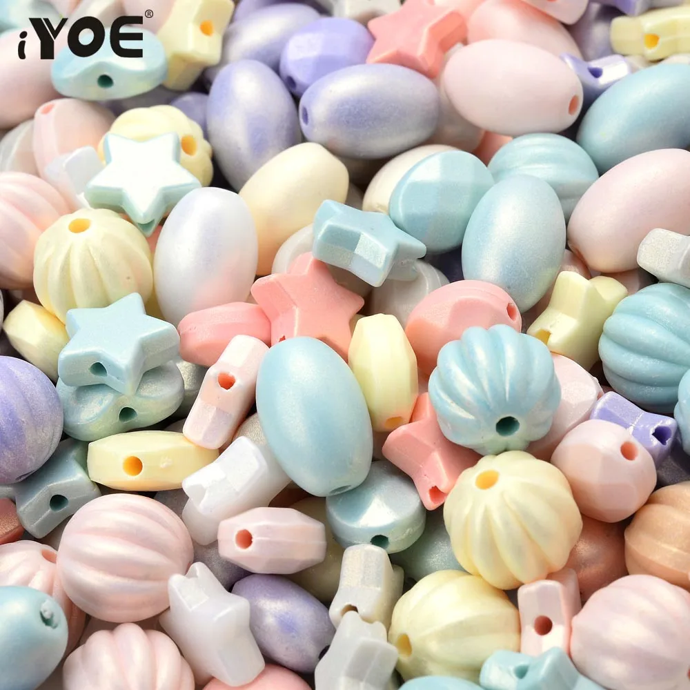 50 Stück Mix Herz Oval Stern Flimmern Perlen Acryl Flache Runde Spacer Perlen Für Schmuck Machen Armband Halskette