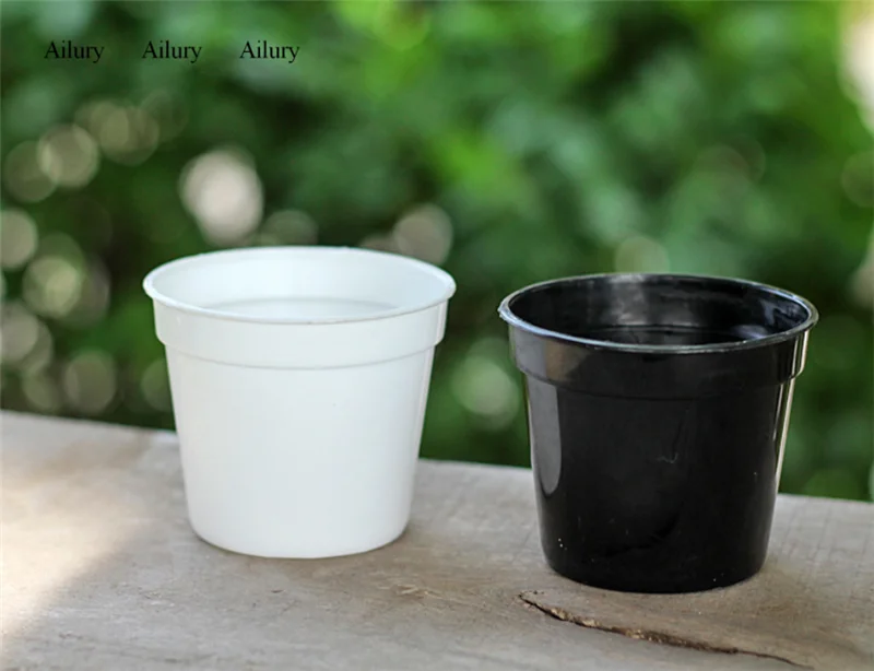 10Pcs,Small White Pot Round Mini Box Plastic Flowerpot Seedling Transplanting Succulent Nursery Garden Outdoor
