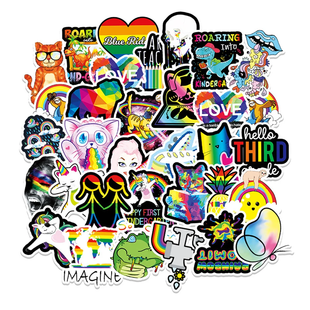 10/50/100PCS INS Style Colorful Graffiti Stickers Aesthetic for Laptop Skateboard Phone Waterproof Decals Sticker Packs Kid Toys