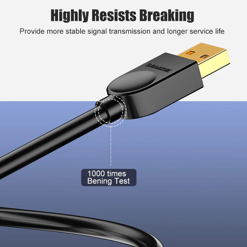 SAMZHE USB to USB 3.0 Extension Cable Male to Male 2.0 Extend Cable For PC TV PS4 Computer Laptop Extender