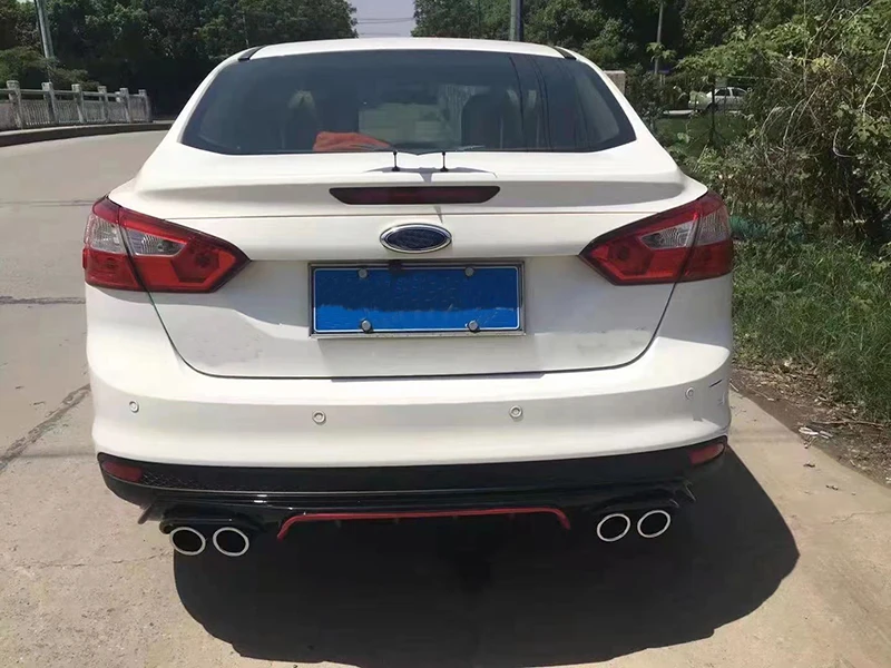 Fit for Ford Focus ST-line Hatchback 4-Door 2013-2018 ABS Bright Black spoiler Hatchback sedan Rear Bumper Lip Diffuser