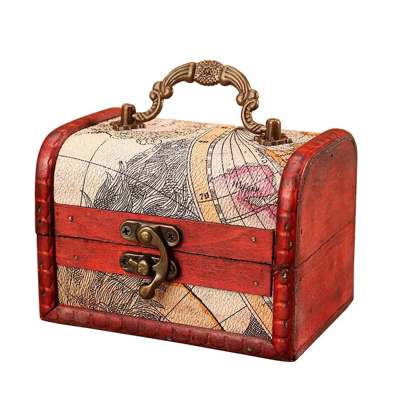 1pcs Classic Retro Wooden Mini Home Storage Box Fashion Carving Series Jewelry Box Creative Home Decoration Crafts