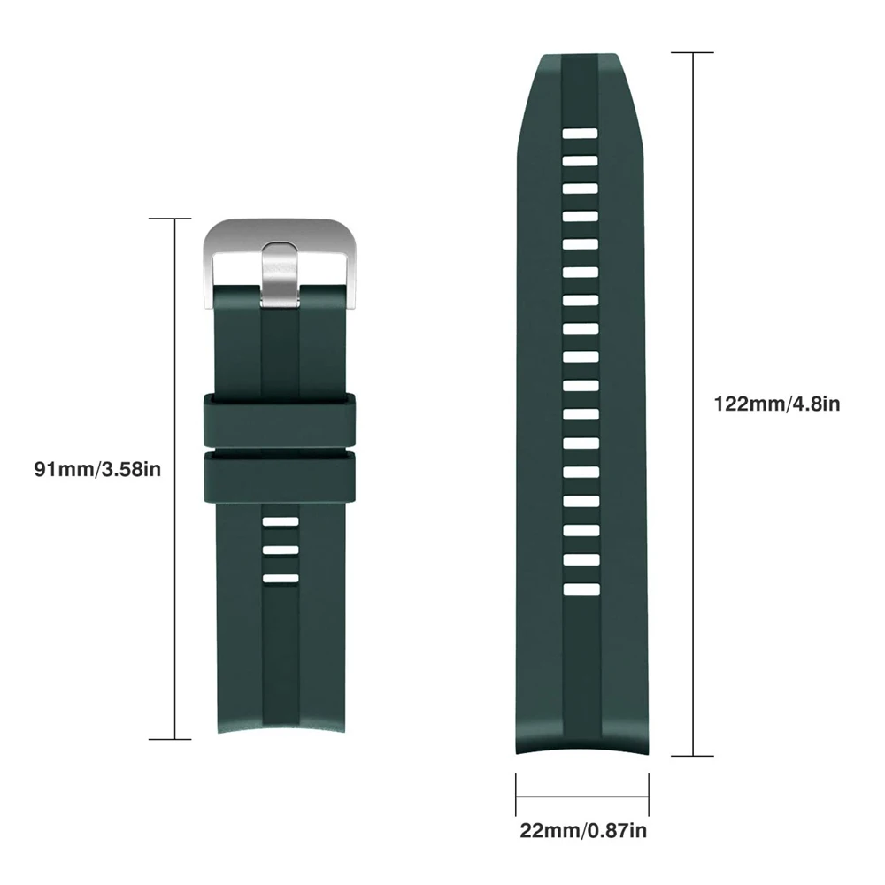 22ミリメートルシリコーンストラップhuawei社腕時計gt 42ミリメートル46ミリメートルGT2 2Eプロバンドのための魔法の時計/夢のブレスレットの交換グリーン黒