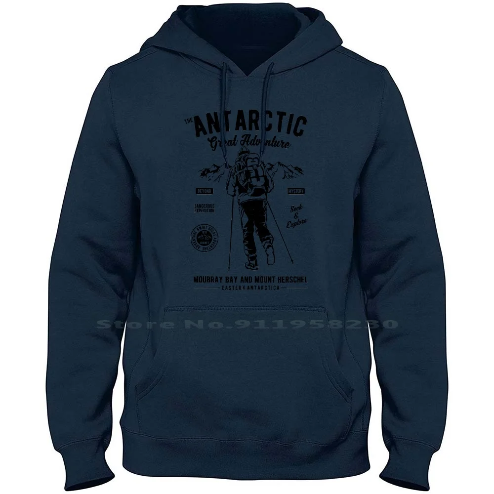 Antarctic Adventure Hoodie Sweater Big Size Cotton Illustration Adventure Popular Arctic Advent Trend Ture Tage End Arc Ant Age