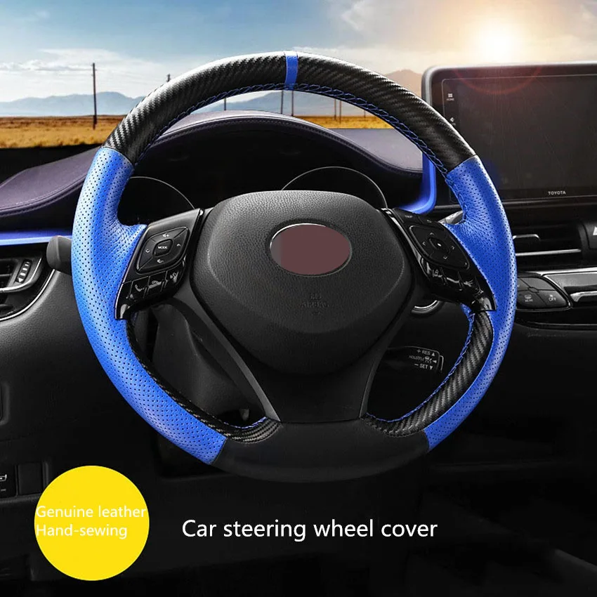 

Сделай сам, изготовленный на заказ, абзац, натуральная кожа, Автомобильный руль, Накладка для Toyota CHR C-HR 2017 2018, автомобильные аксессуары