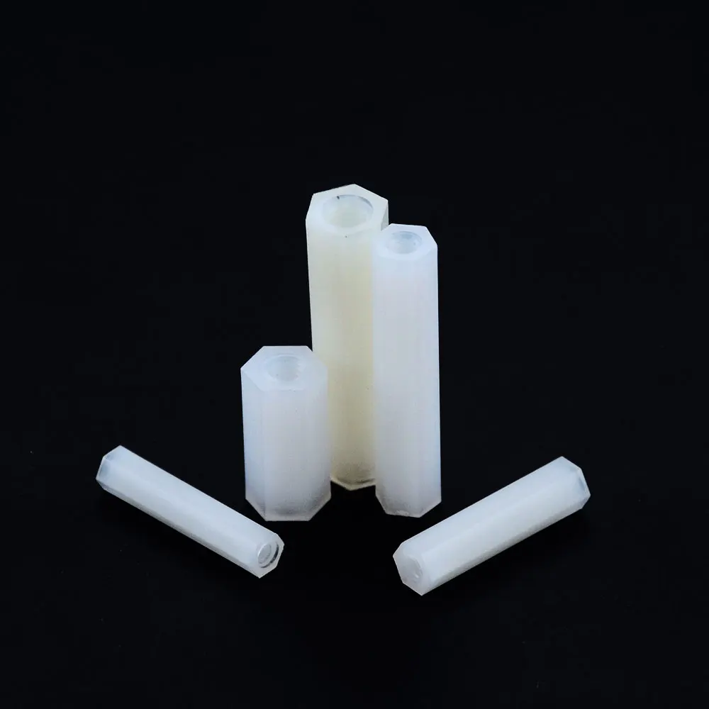 10PCS M2*5-30 6 8 10 White Spacing Screw Column Flat Head Female Double Pass Nylon Plastic Nut For PCB Fixed Hollow Pillar M2x5