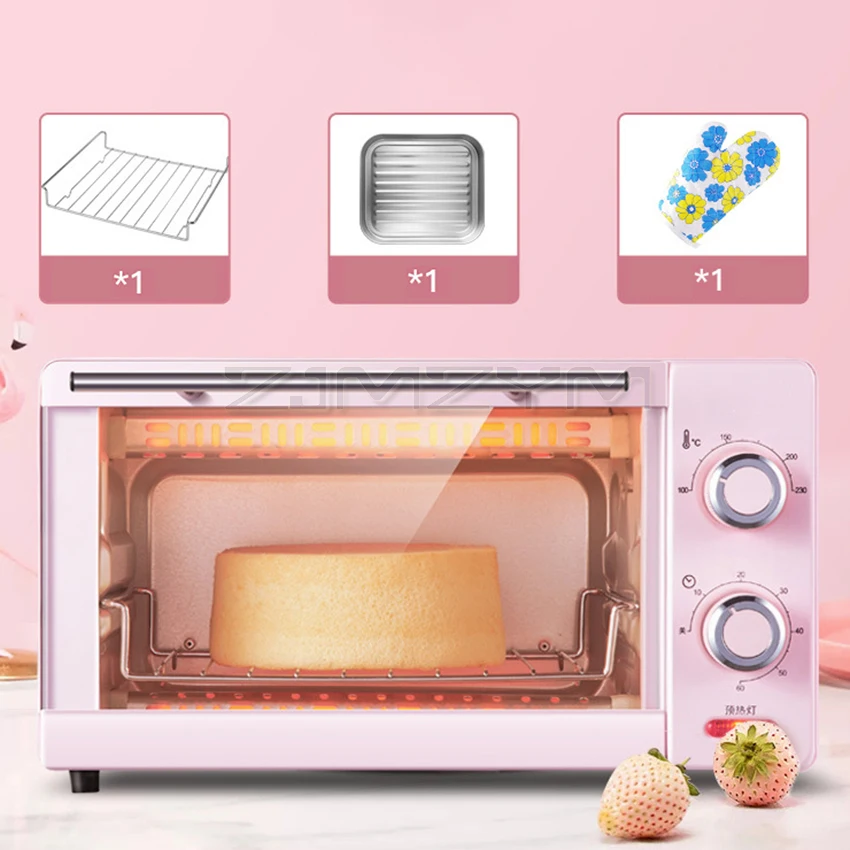 11L Electric Oven Household Baking Small Mini Oven Multifunctional Baking Oven 1000W with 60min Timing Adjustable Temperature