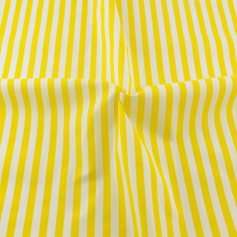 Cotton Fabric Meter Dress Material Sewing Yellow And White Strips Designs Scrapbooking Twill Telas De Algodon Para Patchwork