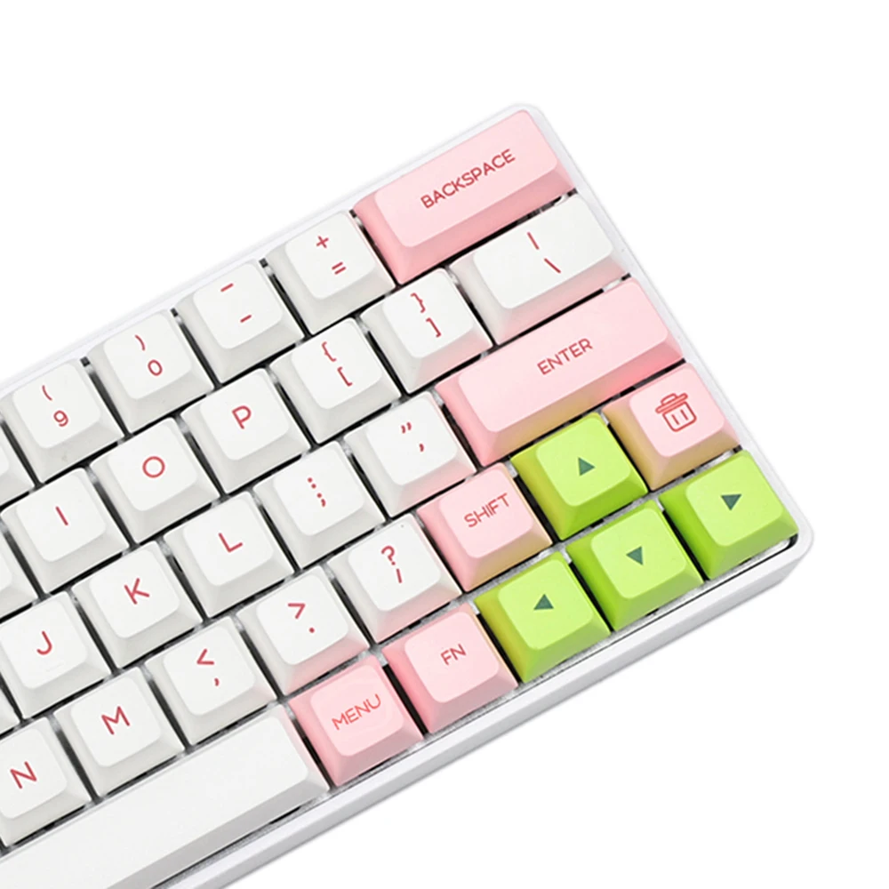 64 ANSI Dye Sub Pink White Gray White Keyset PBT Keycap For MX switches 64 Keyboard GK64 GK64x GK64xs DZ60 (Only Keycap)