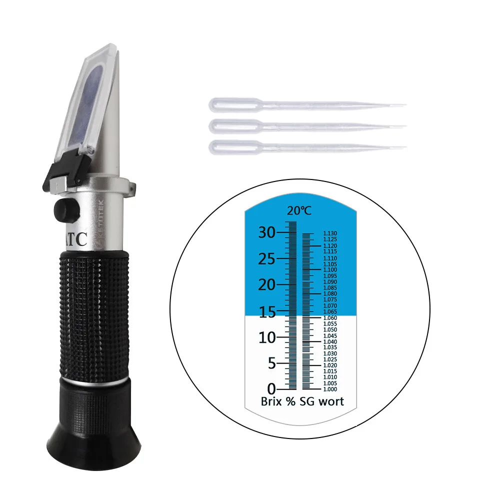 Beer Refractometer Hand Held 0-32% Brix Brewing Wort 1.000-1.120 SG Specific Gravity Tool