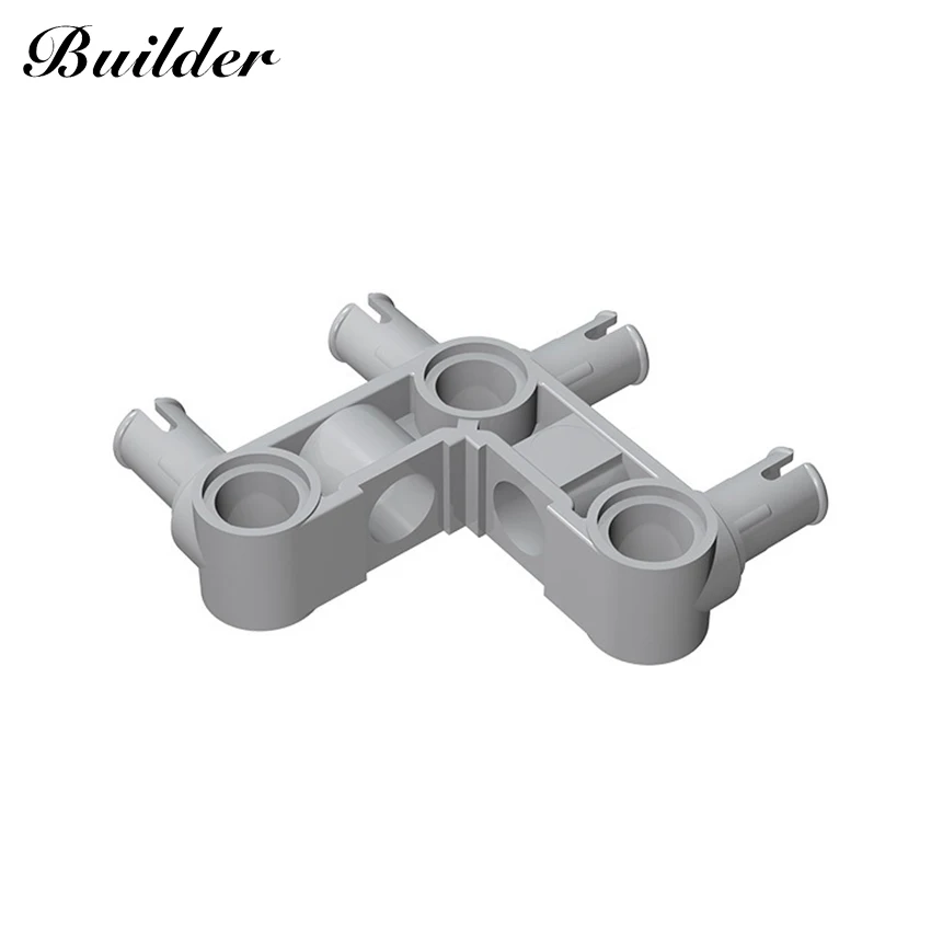 Pequeño constructor 55615 ladrillos MOC cuatro-Bolt tres agujero de ángulo recto conector 10 Uds bloques de construcción rompecabezas DIY reúne juguetes regalos