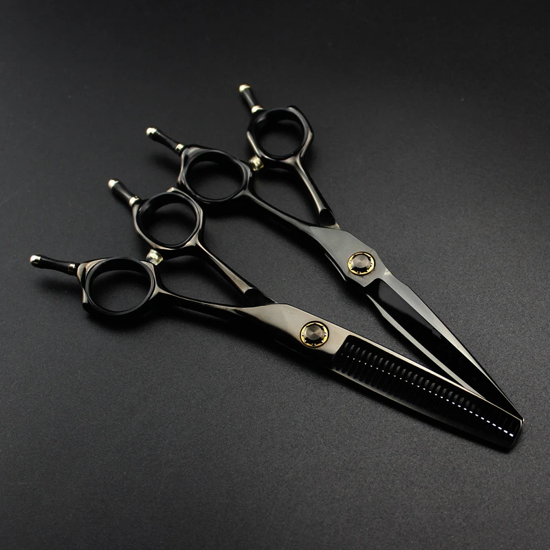 Professional Japan steel 6 '' cut black Bearing hair scissors haircut thinning barber makas cutting shears hairdresser scissors