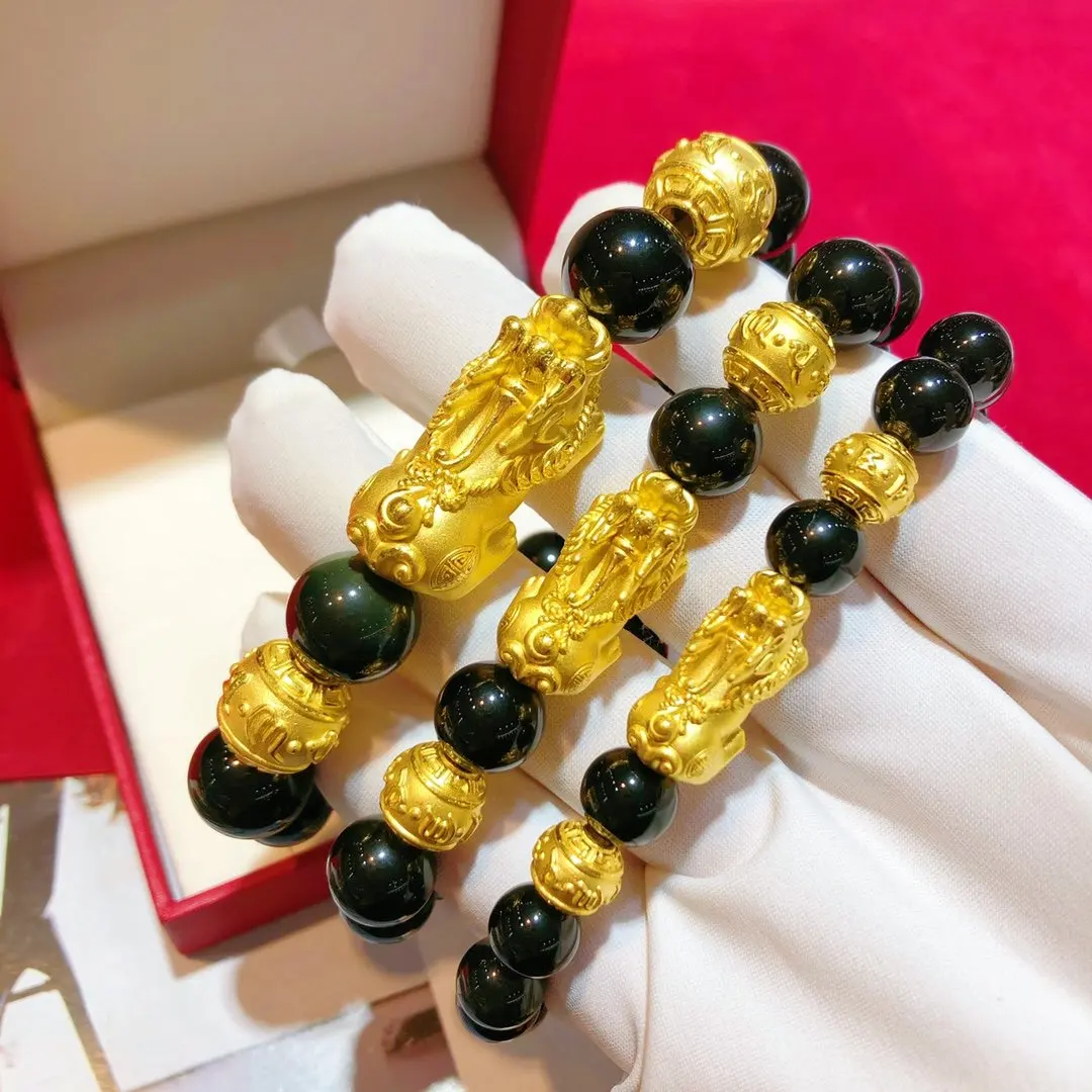 

HX 24K Pure Gold Bracelet Real 999 Solid Gold Bangle Upscale Beautiful Romantic Trendy Classic Jewelry Hot Sell New 2020