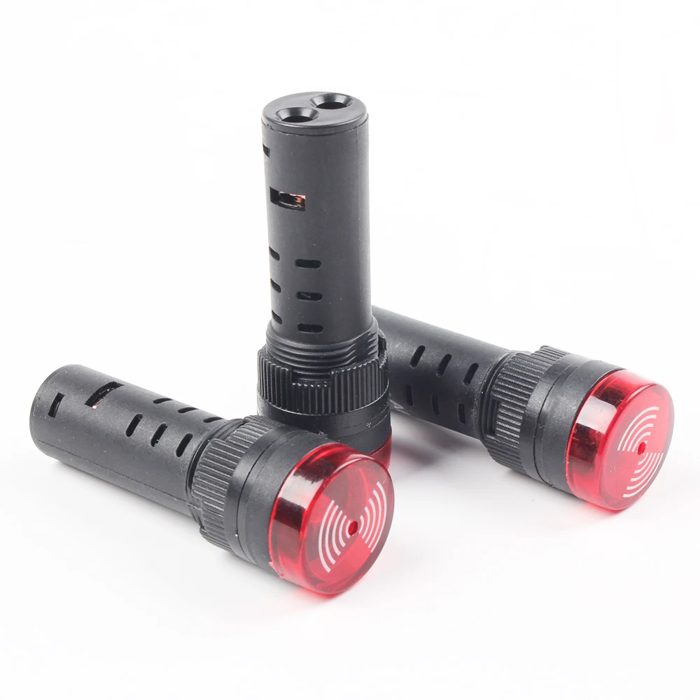 プラスチックled点滅ライト,赤,AD16-16SM/12v,24v,110v,220v,16mm,ビープアラーム,1個