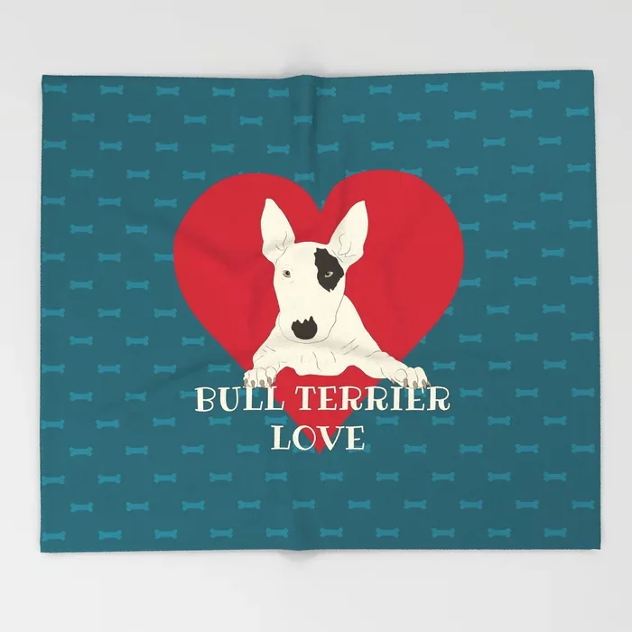 Dog Animal Cartoon Throw Blanket Cute Kids Design Bull Terrier Love Blankets for Beds Christmas Decorations for Home