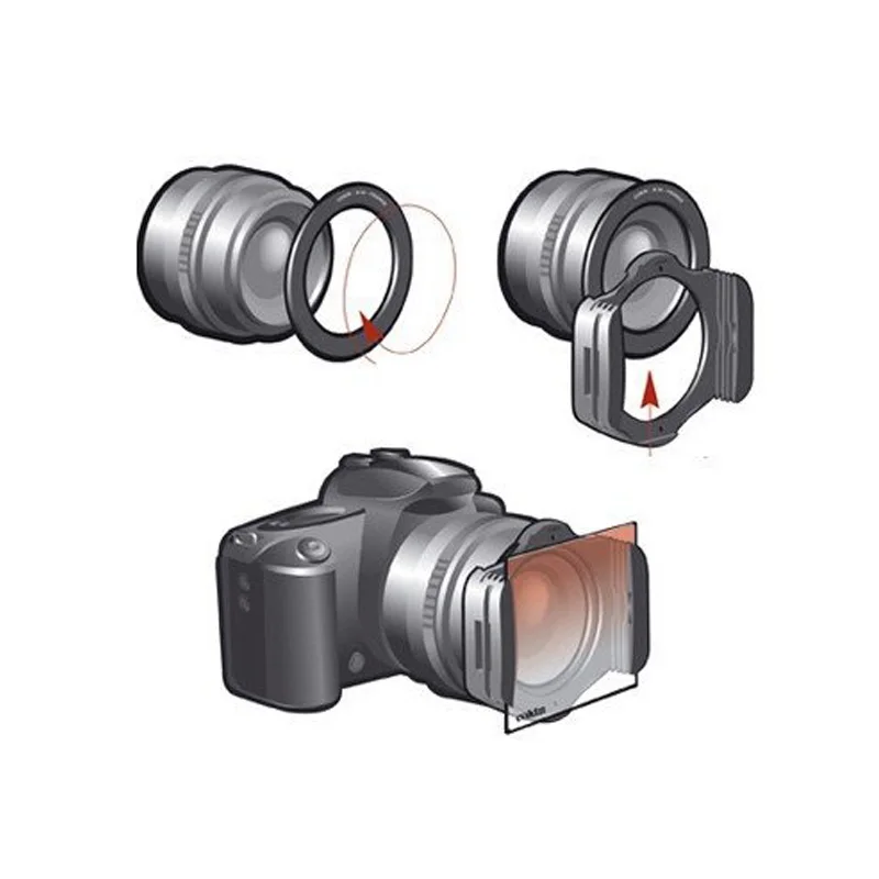 Adaptador de anillo para Cokin p series, 49, 52, 55, 58, 62, 67, 72, 77 y 82mm, 10 unids/lote