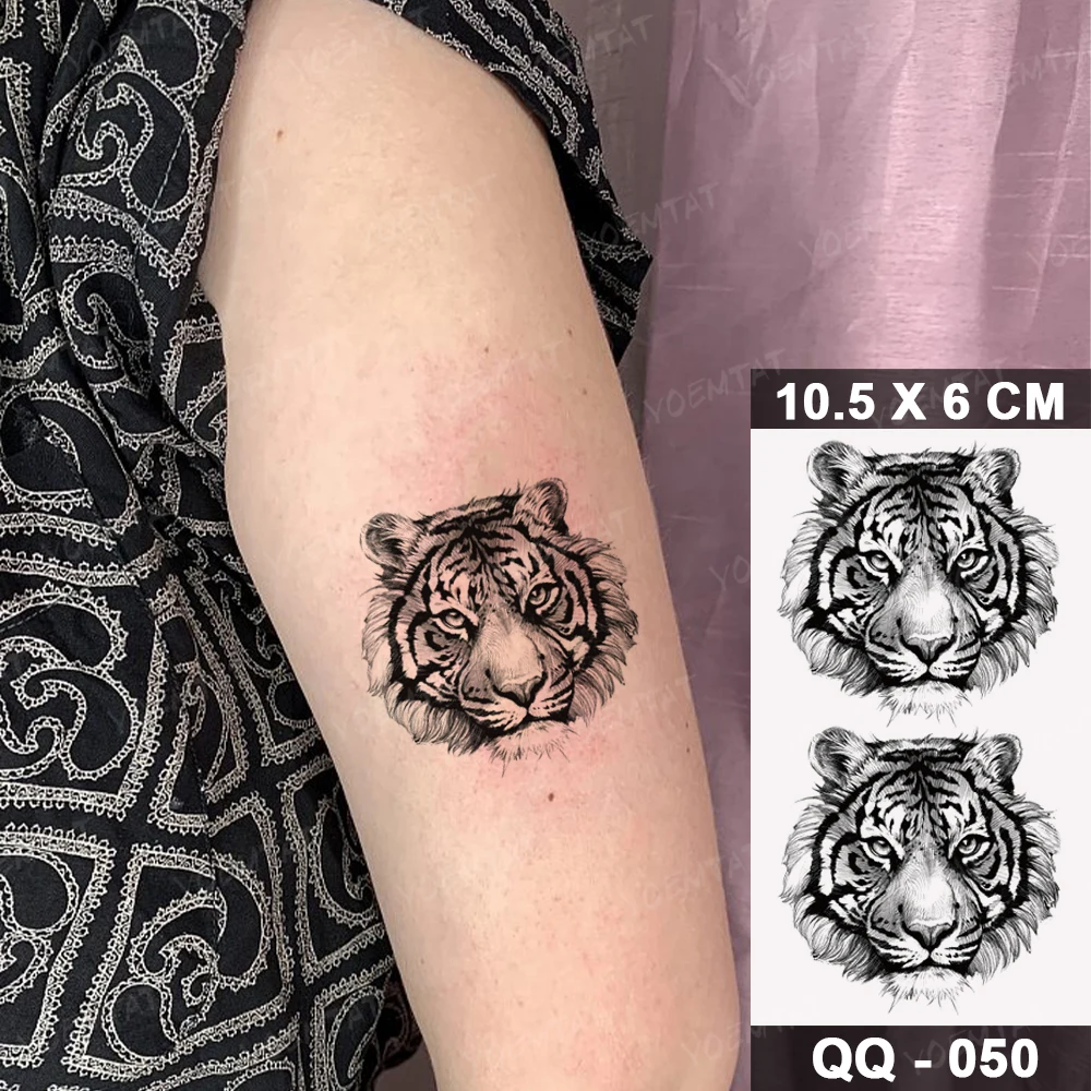 Waterproof Temporary Tattoo Sticker Clock Compass Ship Anchor Tiger Wolf Cool Flash Tatto Man Arm Body Art Fake Tatoo Woman Kids