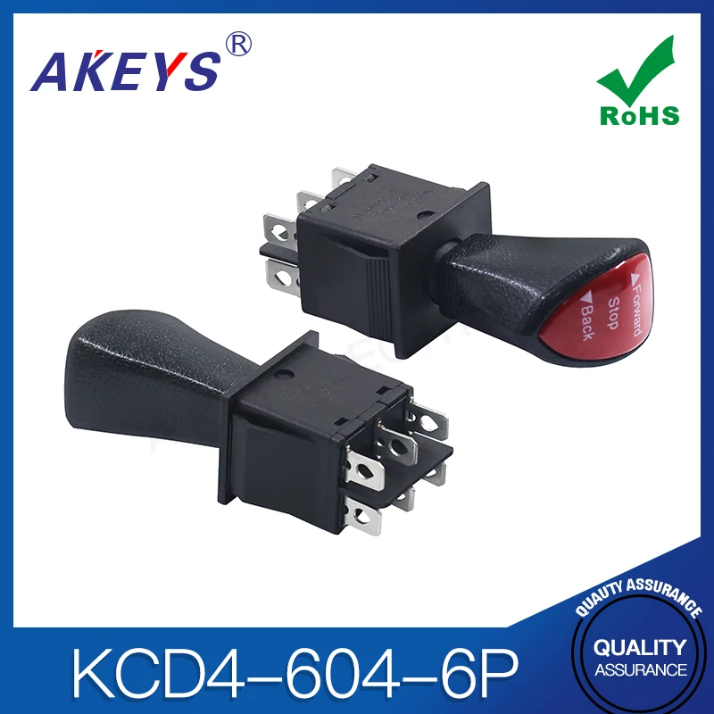 2PCS Remote Sensing Car Handle Black Ship Shaped Three-step Hexapod 31*25 Ship Type Switch KCD4-604-6P