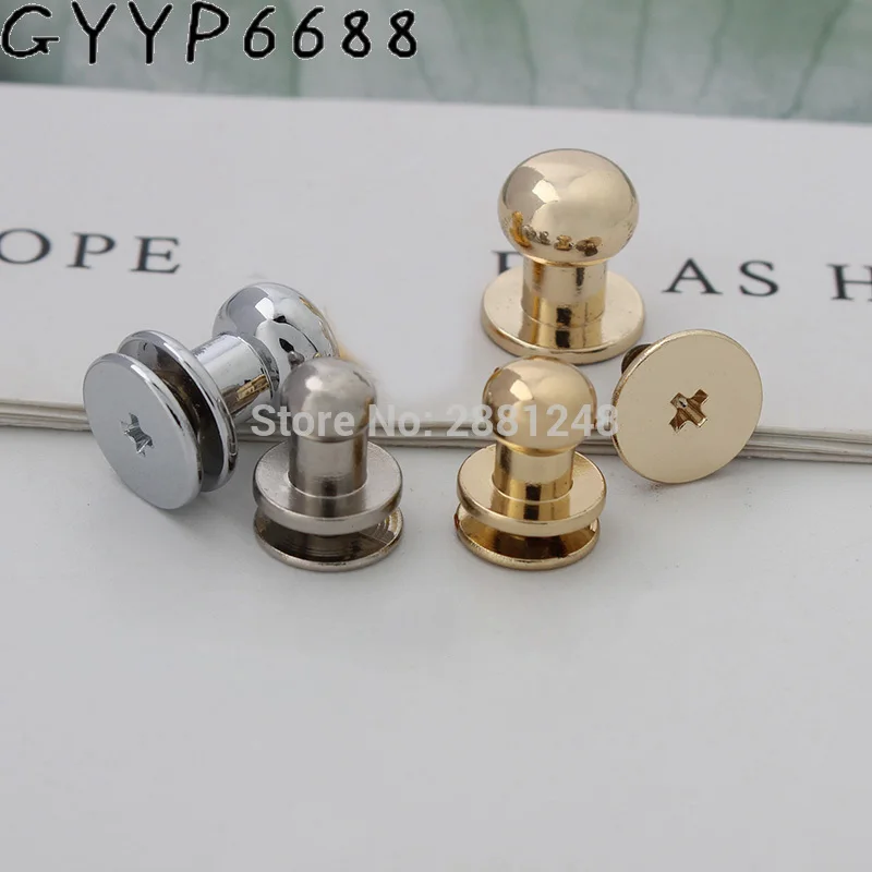 10-30-100pcs 4 5mm 6mm 8mm Copper Stud Screw Round Head Nail Leather Screw Rivet Chicago Button for DIY Decoration Metal Parts