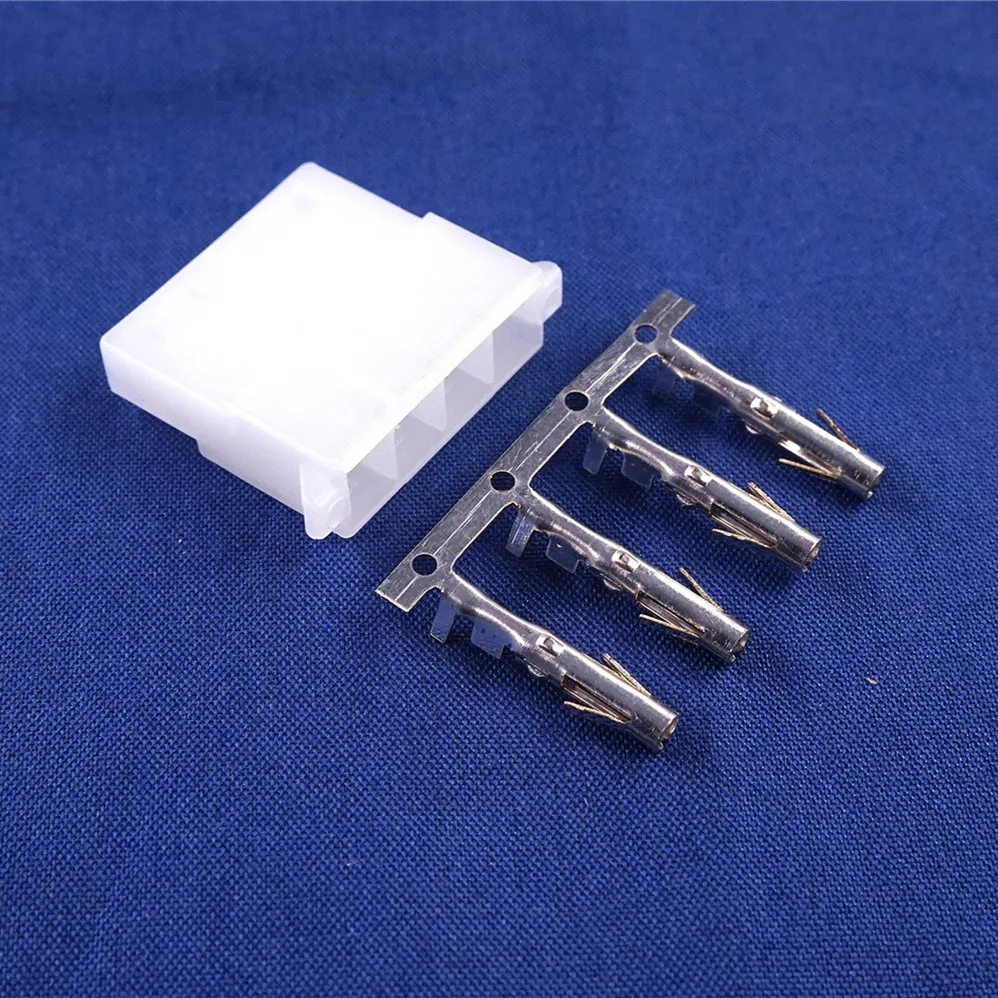 50 Sets Housing & Terminal ATX / EPS Molex 5.08 mm 4 Pin Female Receptacle Contact Pin for ATX EPS Power Cable IDE Connector