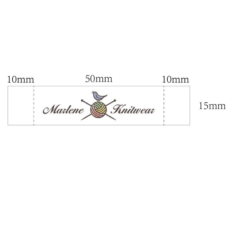 15*70mm Custom Pattern Cotton Label Custom Brand Label Custom Clothing Label Cotton Ribbon Label Custom Washable cream Label