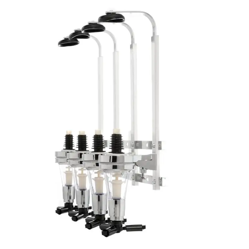 30ml 4 Bottle Bar Beverage Liquor Dispenser Holder Alcohol Drink Shot Wall Mounted 4 Station Beer Wine Pourers Divider Separator