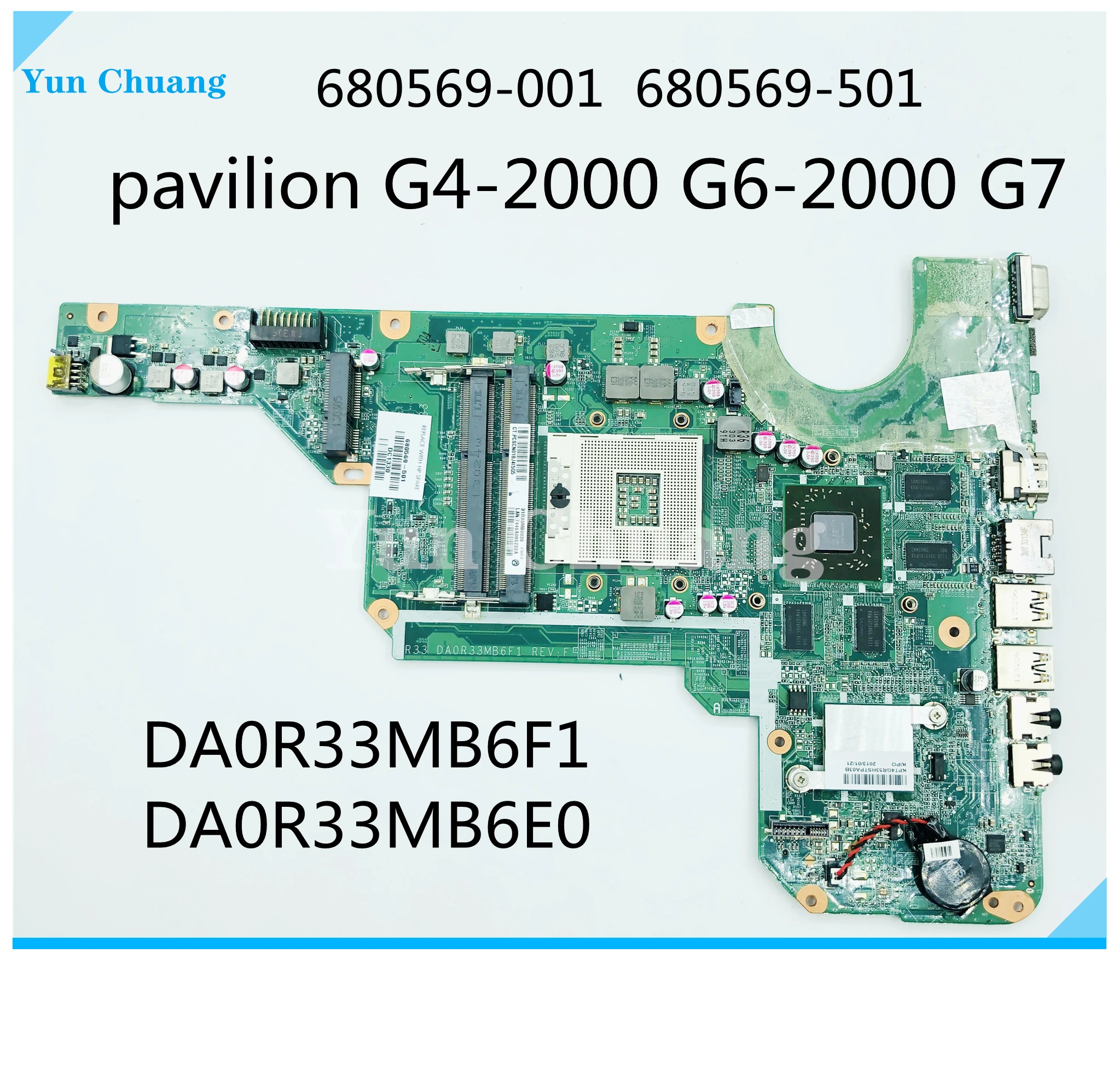 DA0R33MB6F1 DA0R33MB6E0 For HP Pavilion G4-2000 G6-2000 G7-2000 Laptop MotherBoard HM76 DDR3 HD 7670M GPU 680569-001 680570-001