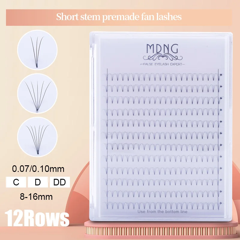 

MDNG 3D/4D/5D/6D Russian Volume Eyelashes Extension Short Stem Pre made Fans C/D curl Mink Lash Eyelash Individual Extensions