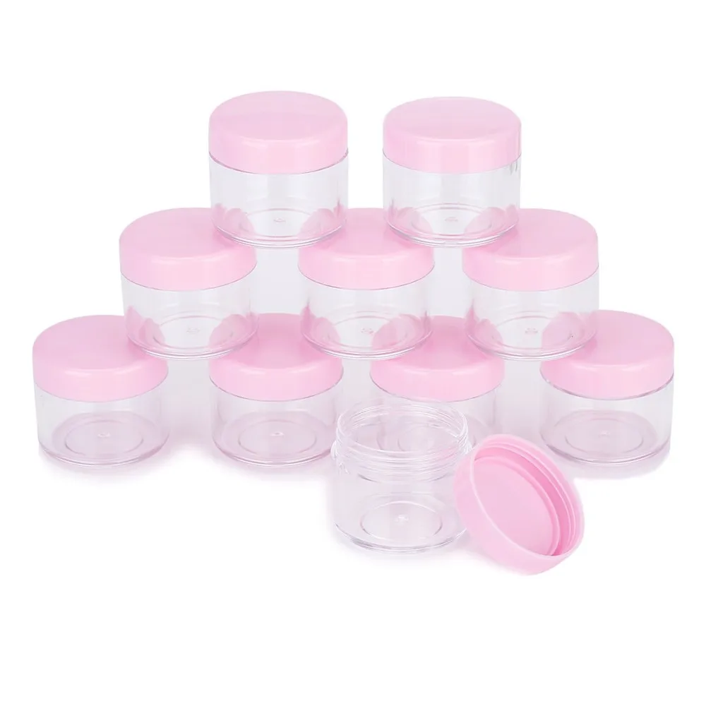 10pcs 20 Gram Cosmetic Sample Empty Container, Plastic, for Make Up, Eye Shadow, Nails, Powder, Paint, Jewelry