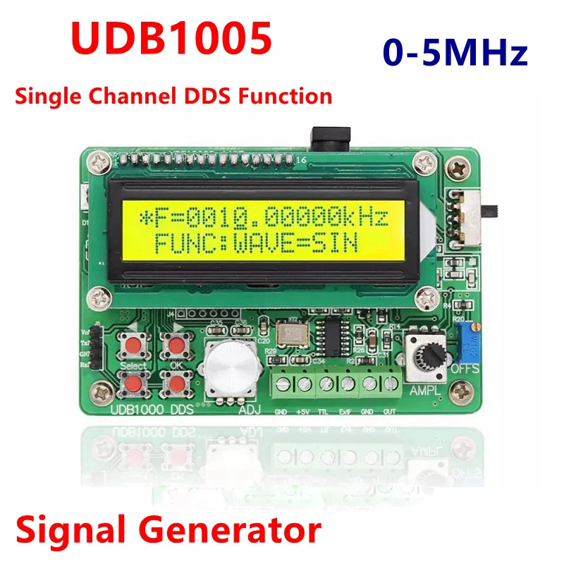 

UDB1005 5MHz Function Signal Generator Sweep Pulse DDS Digital Frequency Counter Adjustable Source Module 60MHz Frequency Meter