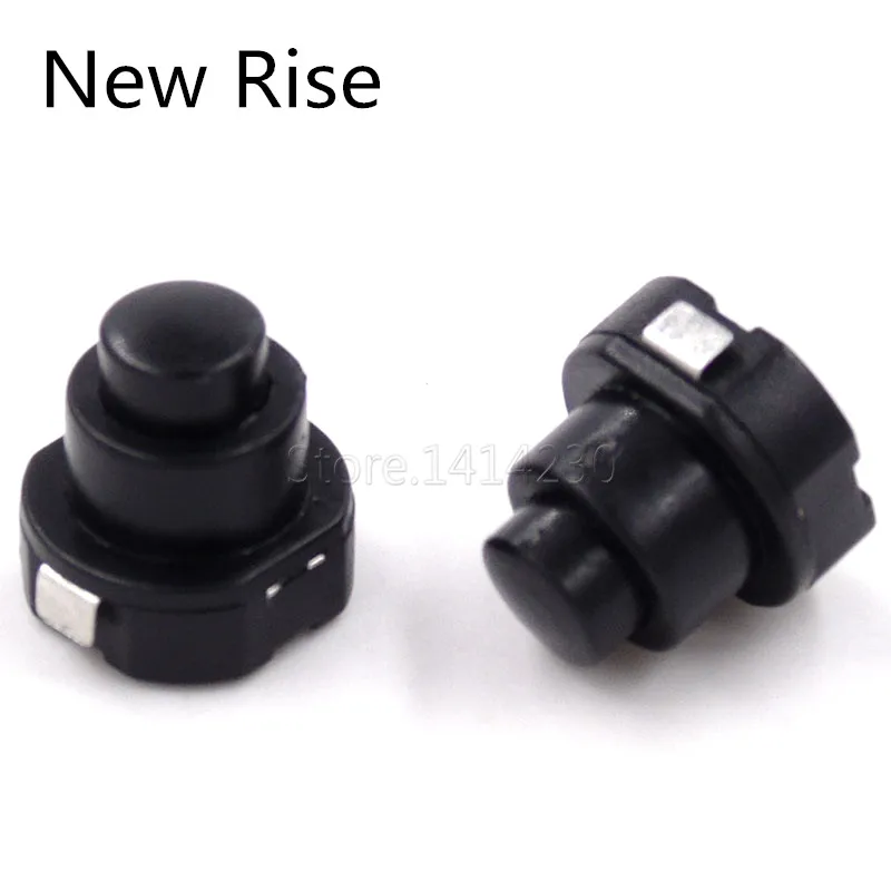 10PCS DC 30V 1A Flashlight Torch Part Round Push Button Switch Black 10mm x 10mm