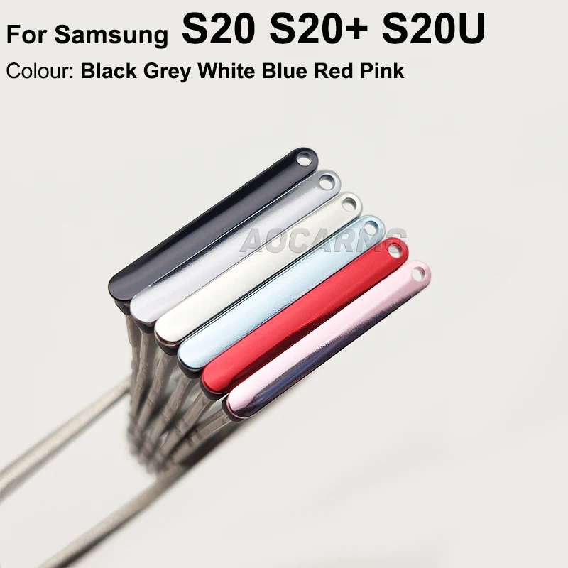 Aocarmo For Samsung Galaxy S20 S20+ S20U Single SIM Dual SIM Metal Plastic Nano Sim Card Tray MicroSD Slot Holder