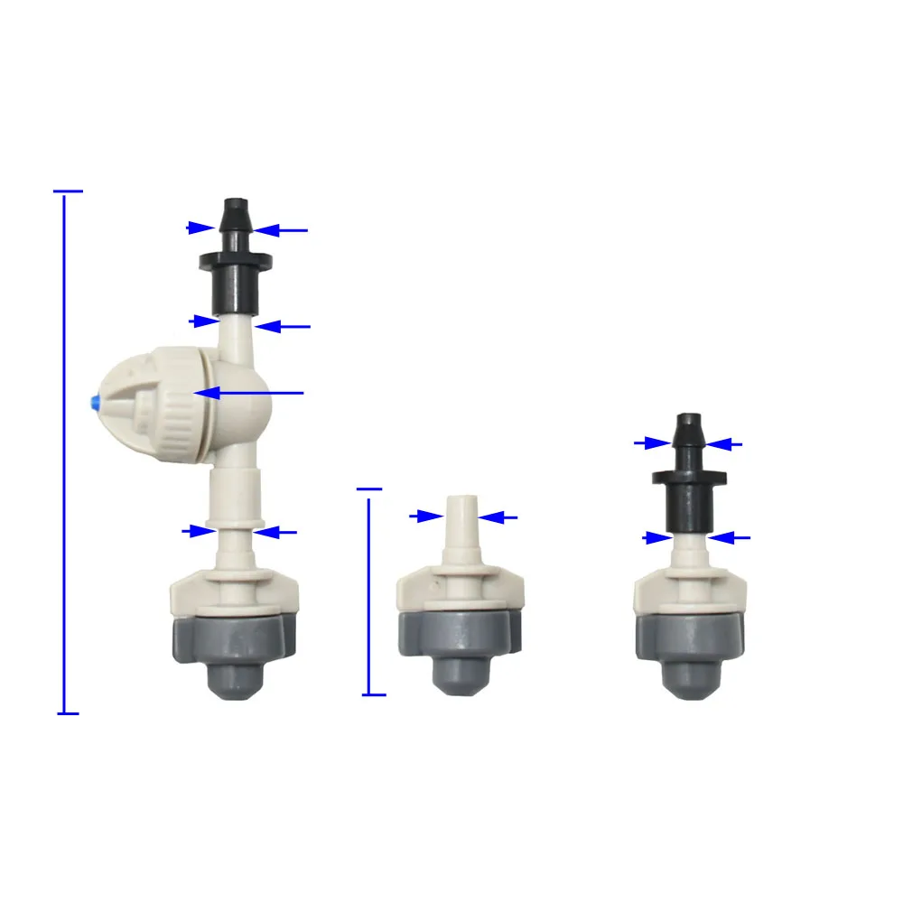 10pcs 6mm Greenhouse Anti Drip Misting Nozzle With 4/7 Barb Connector Hanging Nozzle Atomizing fog Water Spray