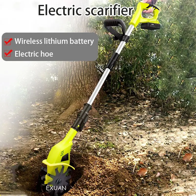 

Handheld wireless lithium battery micro-tiller 20V scarifier agricultural tiller small household electric hoe rotary tiller