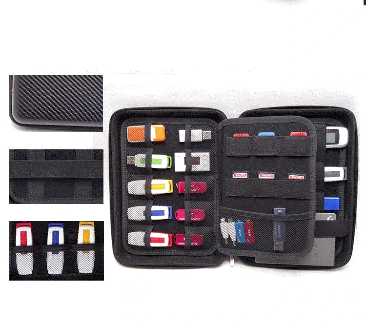 Caso de disco rígido portátil, USB Flash Drive Case, grande capacidade, impermeável, à prova de choque, Acessórios eletrônicos Organizer, Universal